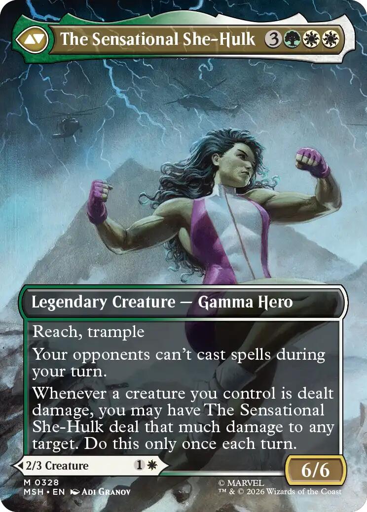 Jennifer Walters // The Sensational She-Hulk (Borderless) (0328) [Marvel Super Heroes] | Card Merchant Takapuna