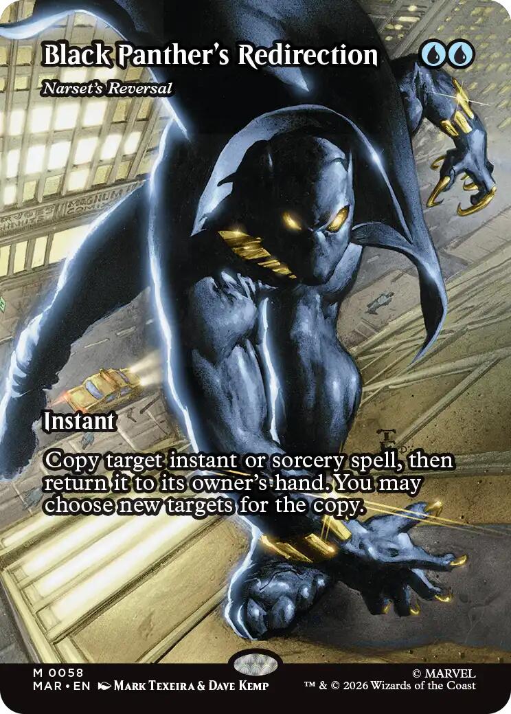 Black Panther's Redirection - Narset's Reversal (Borderless) [Marvel Universe: Eternal-Legal] | Card Merchant Takapuna