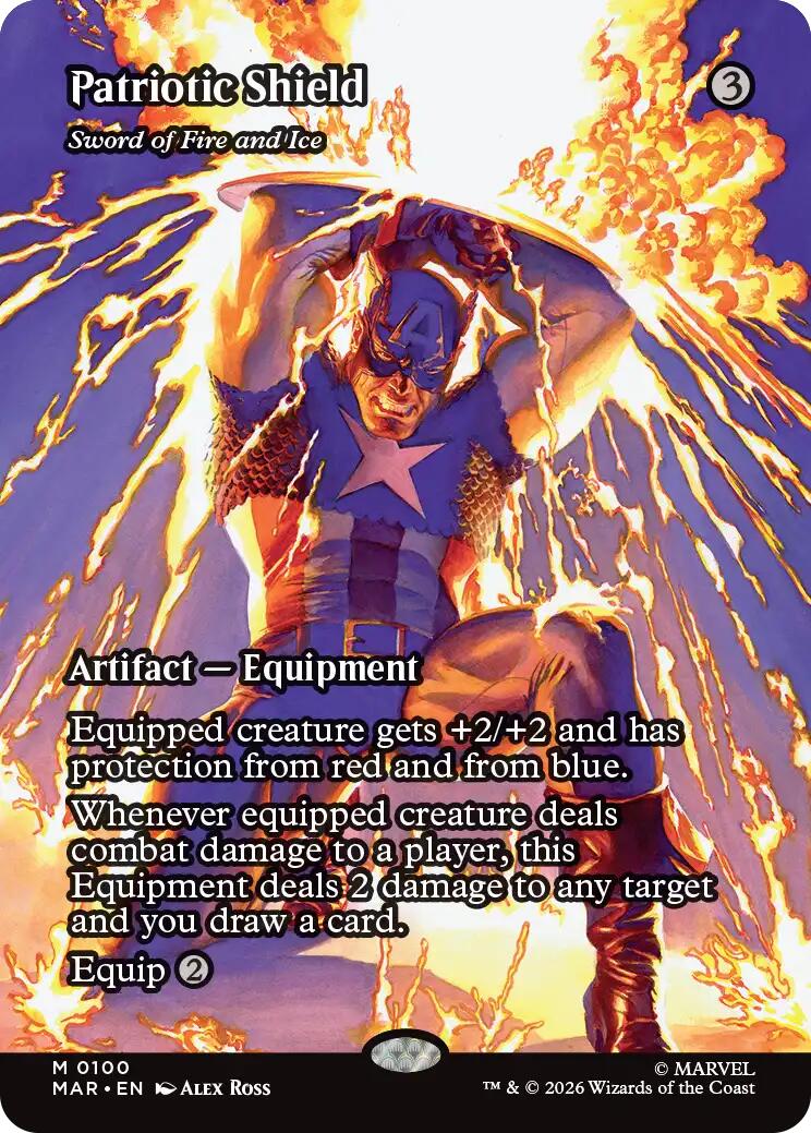 Patriotic Shield - Sword of Fire and Ice (Borderless) [Marvel Universe: Eternal-Legal] | Card Merchant Takapuna