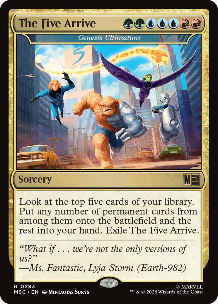 The Five Arrive - Genesis Ultimatum (Surge Foil) [Marvel Super Heroes Commander] | Card Merchant Takapuna