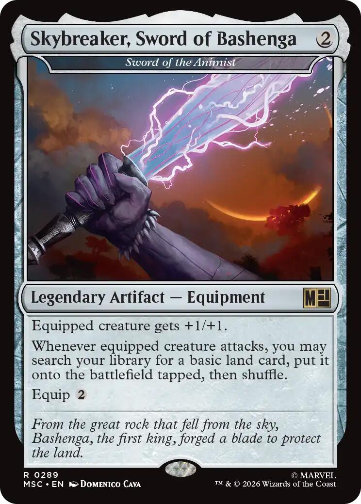 Skybreaker, Sword of Bashenga - Sword of the Animist (Surge Foil) [Marvel Super Heroes Commander] | Card Merchant Takapuna