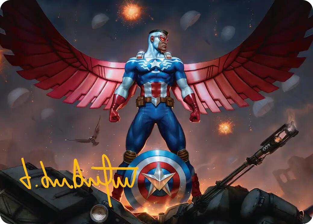 Captain America, Wings of Freedom Art Card (2/45) (Gold-Stamped Signature) [Marvel Super Heroes Art Series] | Card Merchant Takapuna
