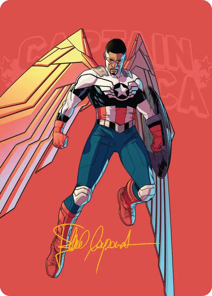 Captain America, Wings of Freedom Art Card (22/45) (Gold-Stamped Signature) [Marvel Super Heroes Art Series] | Card Merchant Takapuna