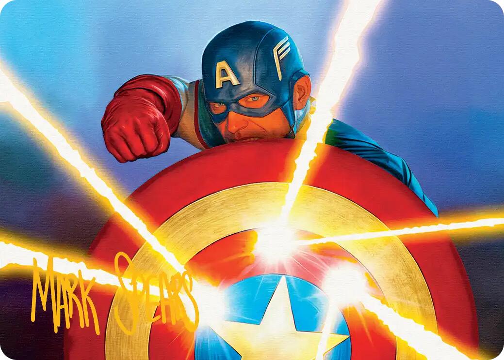 Captain's Defense Art Card (Gold-Stamped Signature) [Marvel Super Heroes Art Series] | Card Merchant Takapuna