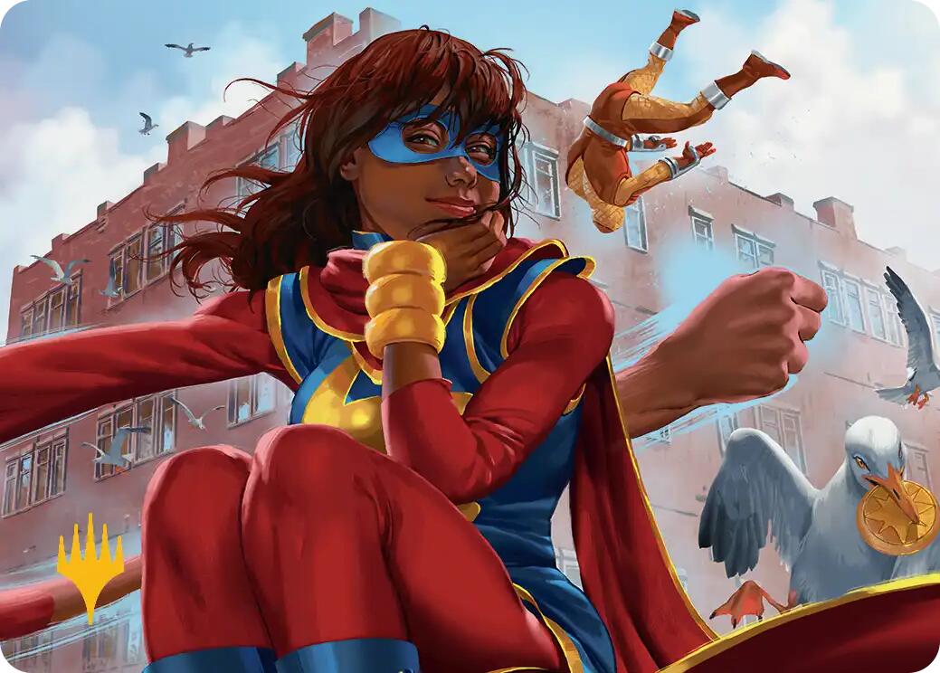 Ms. Marvel, Kamala Khan Art Card (Gold-Stamped Planeswalker Symbol) [Marvel Super Heroes Art Series] | Card Merchant Takapuna