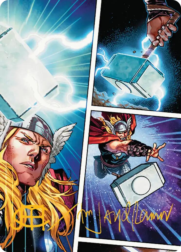 Mjolnir, Hammer of Thor Art Card (Gold-Stamped Signature) [Marvel Super Heroes Art Series] | Card Merchant Takapuna