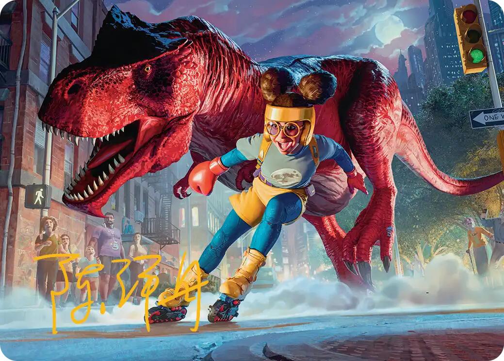 Moon Girl and Devil Dinosaur Art Card (Gold-Stamped Signature) [Marvel Super Heroes Art Series] | Card Merchant Takapuna