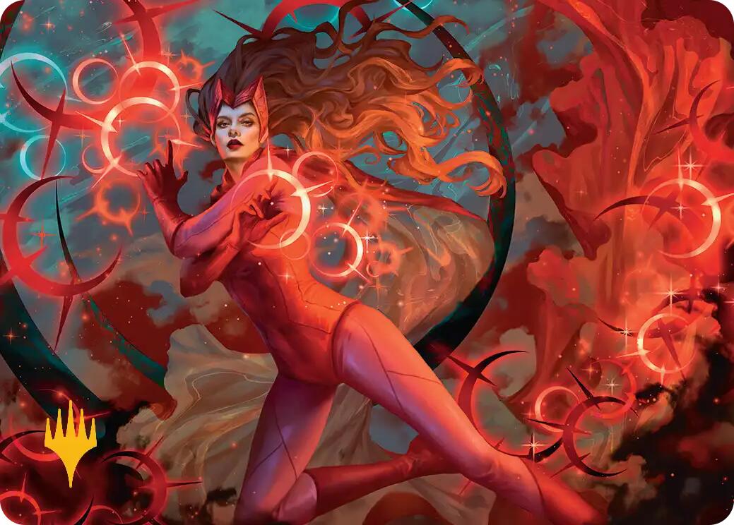 Scarlet Witch, Chaotic Avenger Art Card (Gold-Stamped Planeswalker Symbol) [Marvel Super Heroes Art Series] | Card Merchant Takapuna