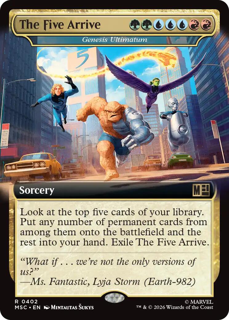 The Five Arrive - Genesis Ultimatum (Extended Art) [Marvel Super Heroes Commander] | Card Merchant Takapuna