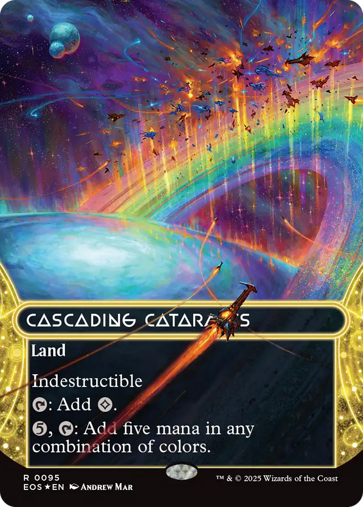 Cascading Cataracts (0095) (Borderless) (Galaxy Foil) [Edge of Eternities: Stellar Sights] | Card Merchant Takapuna