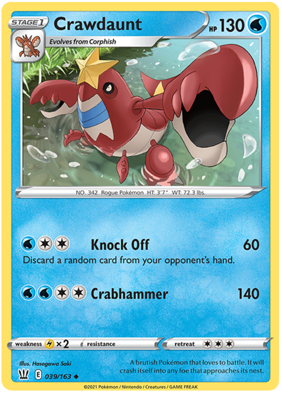 Crawdaunt (039/163) [Sword & Shield: Battle Styles] | Card Merchant Takapuna