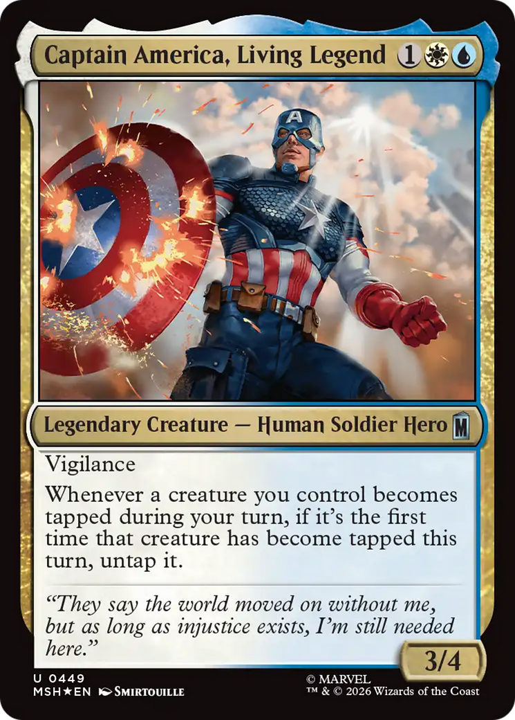 Captain America, Living Legend (Surge Foil) [Marvel Super Heroes] | Card Merchant Takapuna