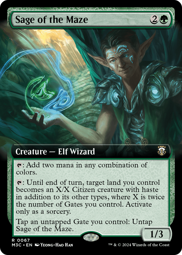 Sage of the Maze (Extended Art) (Ripple Foil) [Modern Horizons 3 Commander] | Card Merchant Takapuna