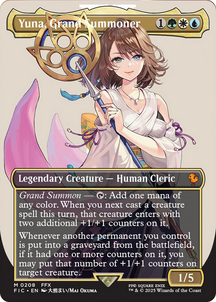 Yuna, Grand Summoner (Borderless) [FINAL FANTASY Commander] | Card Merchant Takapuna