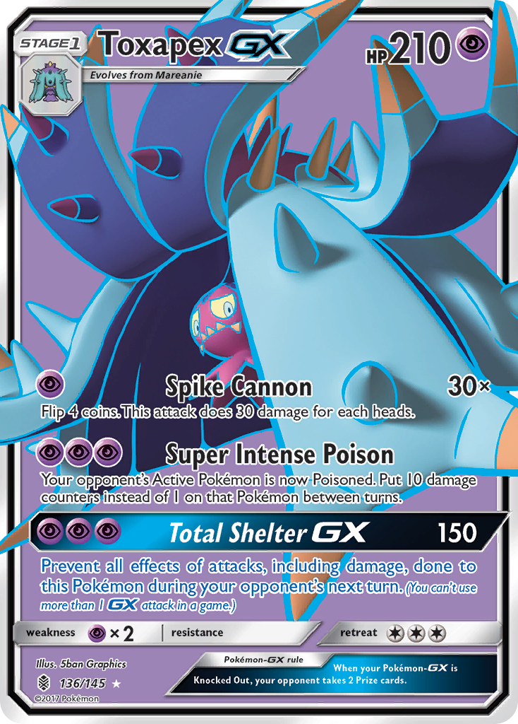Toxapex GX (136/145) [Sun & Moon: Guardians Rising] | Card Merchant Takapuna