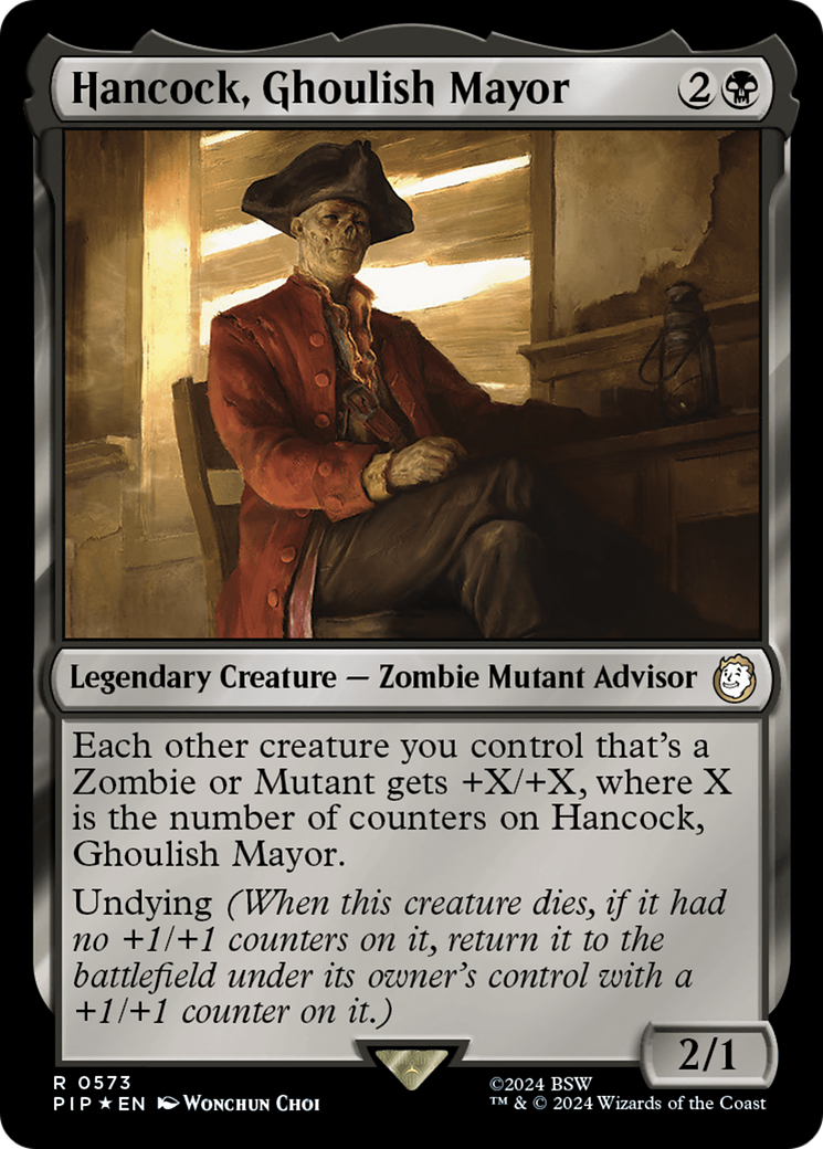 Hancock, Ghoulish Mayor (Surge Foil) [Fallout] | Card Merchant Takapuna
