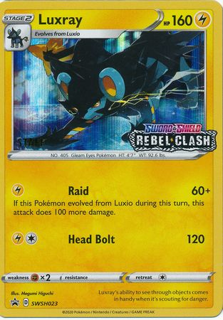 Luxray (SWSH023) (Staff Prerelease Promo) [Sword & Shield: Black Star Promos] | Card Merchant Takapuna