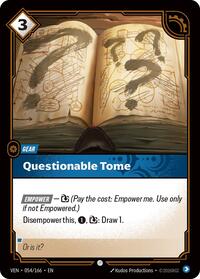 Questionable Tome [Vendetta] | Card Merchant Takapuna