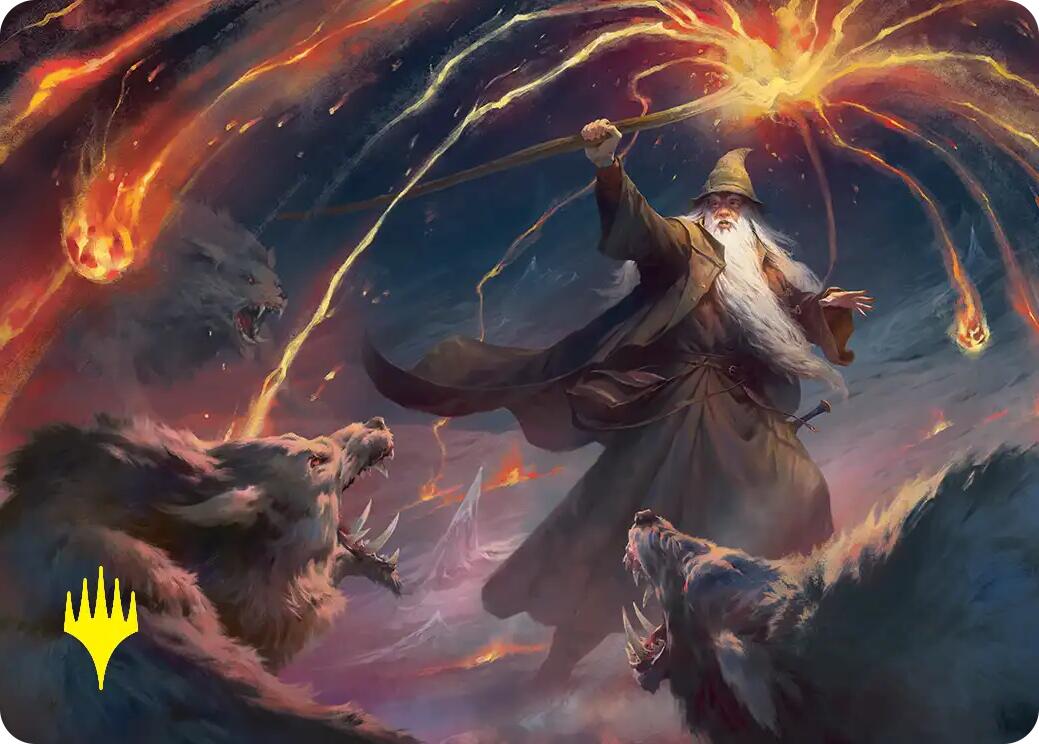 Gandalf, Shadow's Foe Art Card (Gold-Stamped) [The Hobbit Art Series] | Card Merchant Takapuna