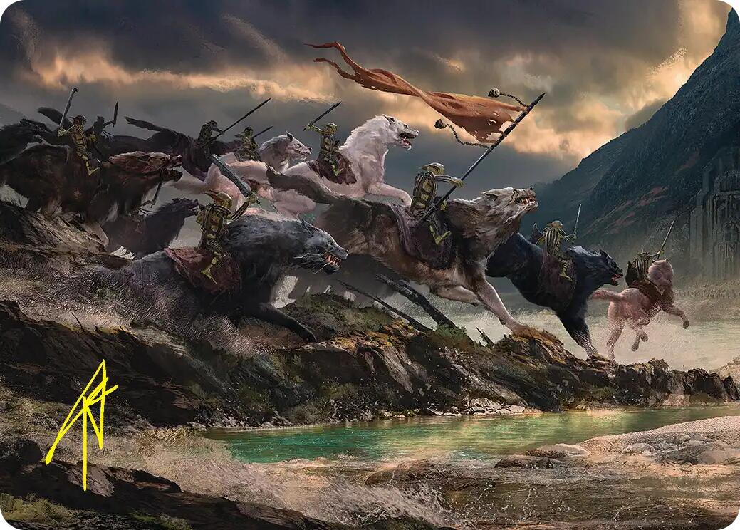 Tide of Fury and Disorder Art Card (Gold-Stamped Signature) [The Hobbit Art Series] | Card Merchant Takapuna