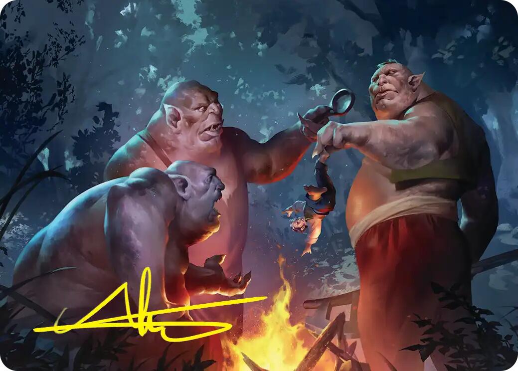 Tom, Bert, and William Art Card (Gold-Stamped Signature) [The Hobbit Art Series] | Card Merchant Takapuna
