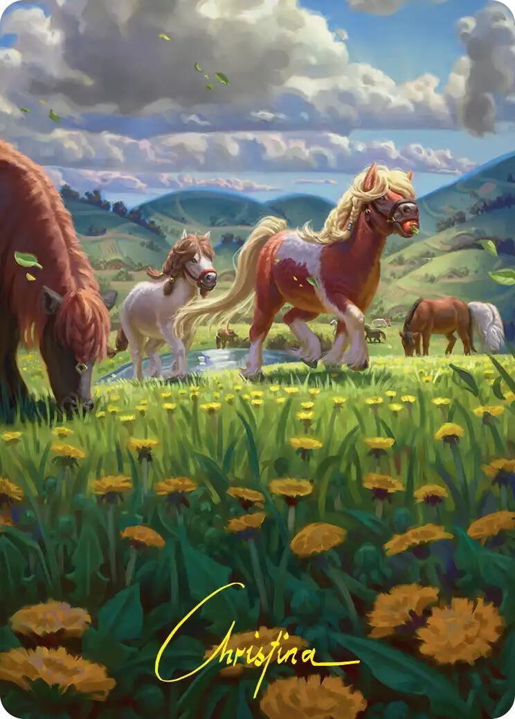 Troop of Ponies Art Card (Gold-Stamped Signature) [The Hobbit Art Series] | Card Merchant Takapuna