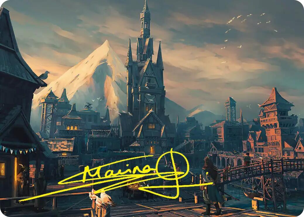 Lake-town Art Card (Gold-Stamped Signature) [The Hobbit Art Series] | Card Merchant Takapuna