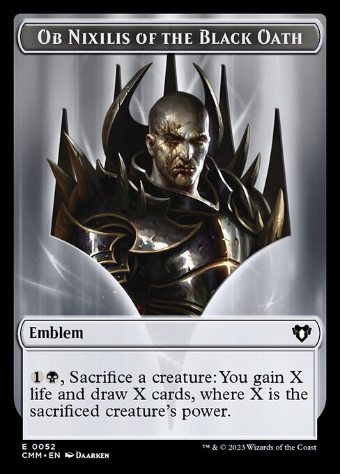 Soldier // Emblem - Ob Nixilis of the Black Oath Double-Sided Token [Commander Masters Tokens] | Card Merchant Takapuna