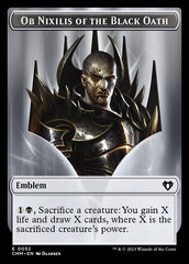 Soldier // Emblem - Ob Nixilis of the Black Oath Double-Sided Token [Commander Masters Tokens] | Card Merchant Takapuna