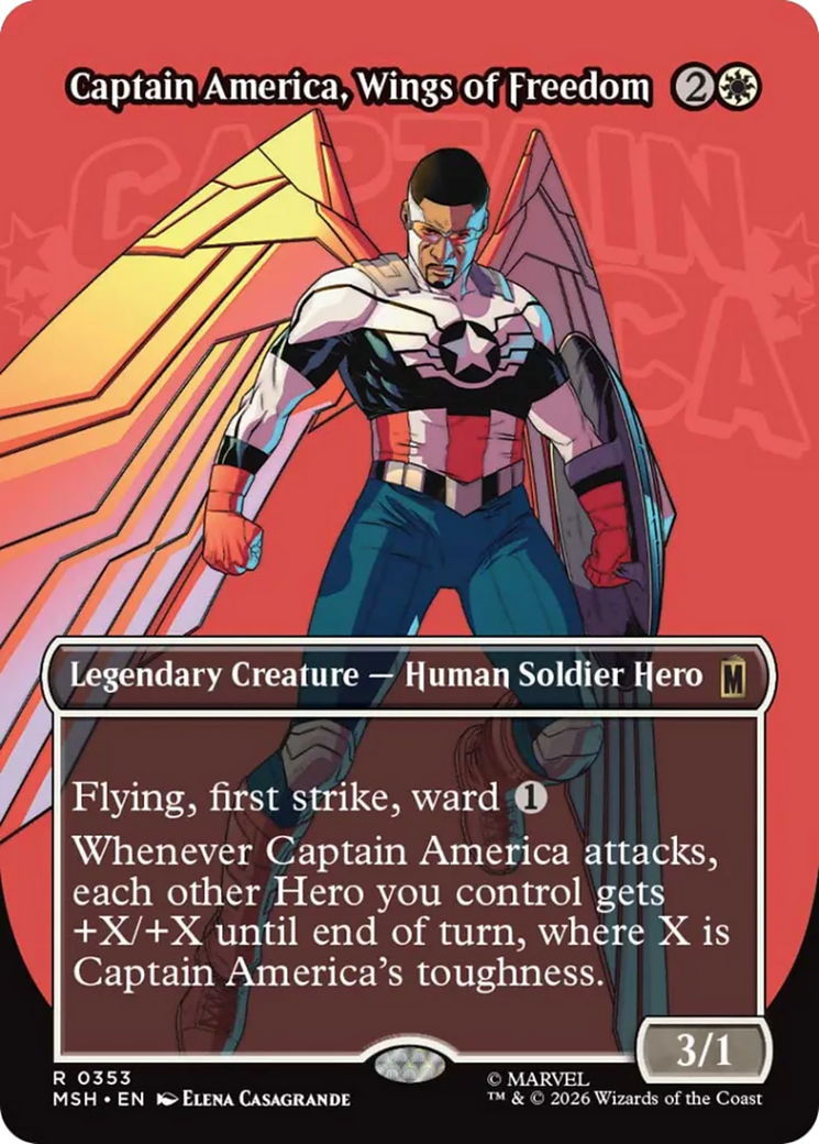 Captain America, Wings of Freedom (Borderless) [Marvel Super Heroes] | Card Merchant Takapuna