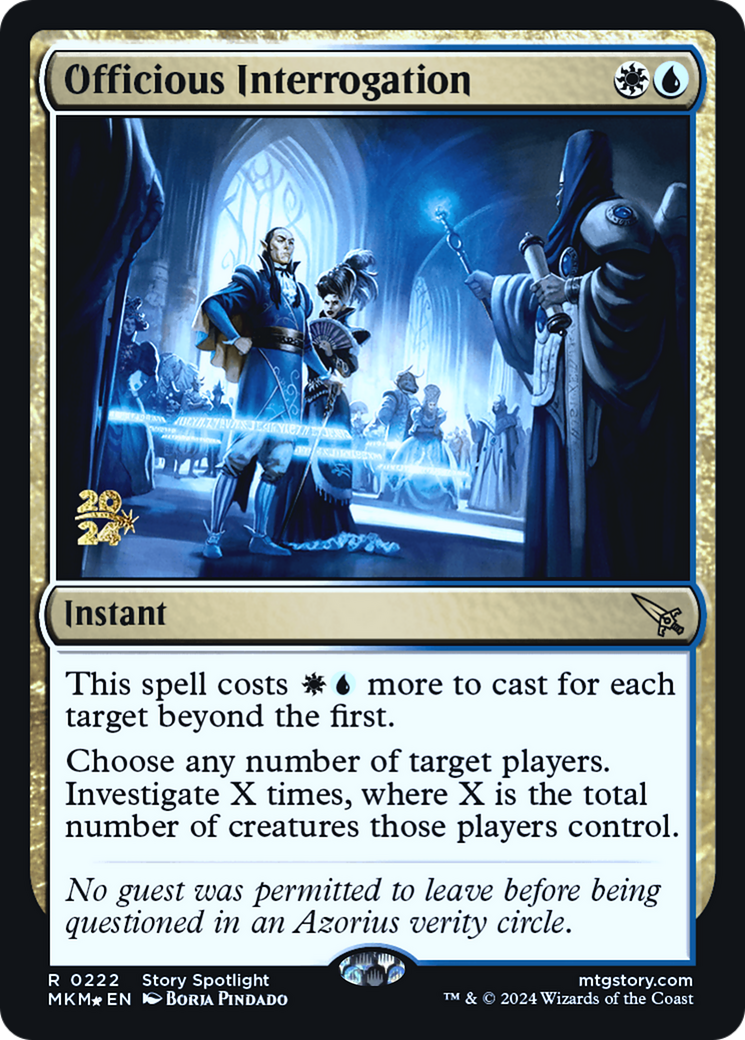 Officious Interrogation [Murders at Karlov Manor Prerelease Promos] | Card Merchant Takapuna