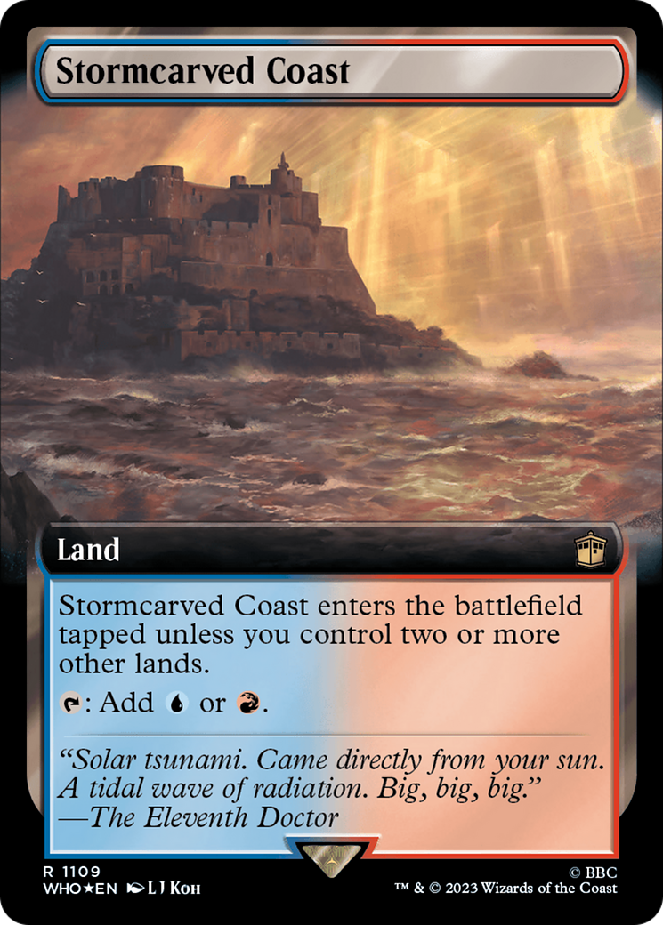 Stormcarved Coast (Extended Art) (Surge Foil) [Doctor Who] | Card Merchant Takapuna