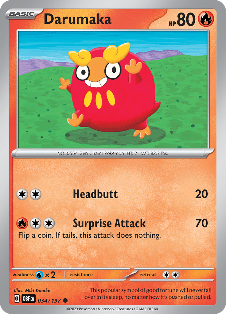 Darumaka (034/197) [Scarlet & Violet: Obsidian Flames] | Card Merchant Takapuna