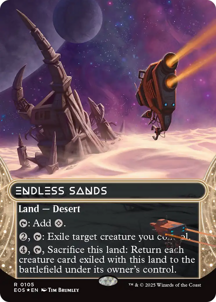 Endless Sands (0105) (Borderless) (Galaxy Foil) [Edge of Eternities: Stellar Sights] | Card Merchant Takapuna