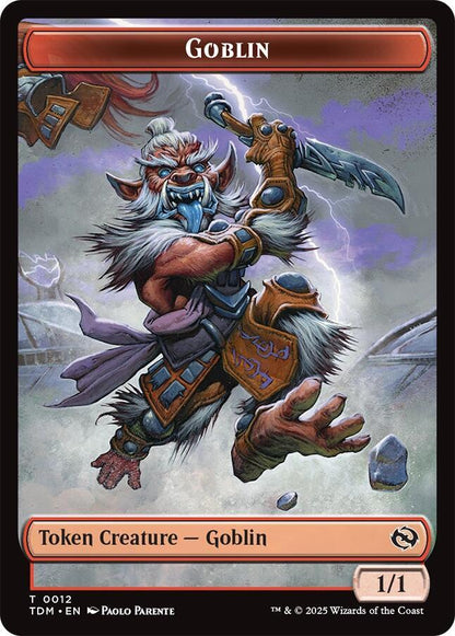 Dog // Goblin Double-Sided Token [Tarkir: Dragonstorm Commander Tokens]