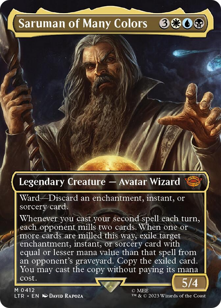 Saruman of Many Colors (Borderless Alternate Art) [The Lord of the Rings: Tales of Middle-Earth] | Card Merchant Takapuna