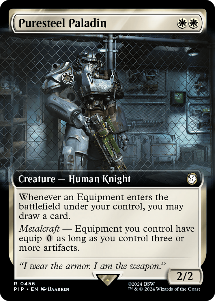 Puresteel Paladin (Extended Art) [Fallout] | Card Merchant Takapuna