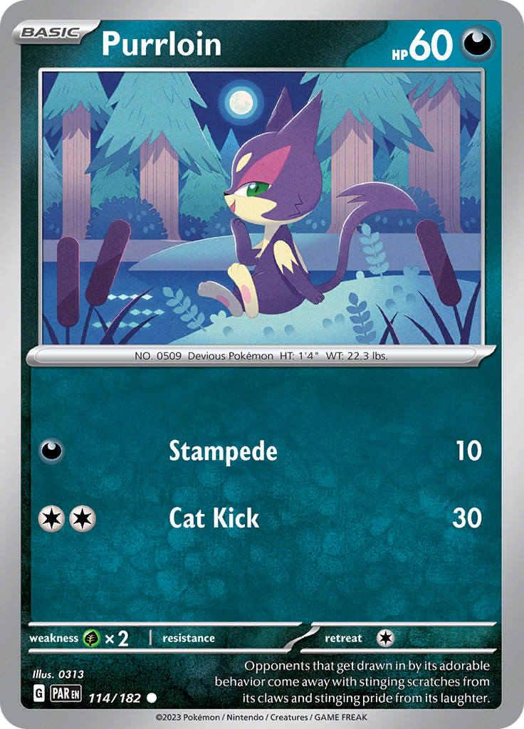Purrloin (114/182) [Scarlet & Violet: Paradox Rift] | Card Merchant Takapuna
