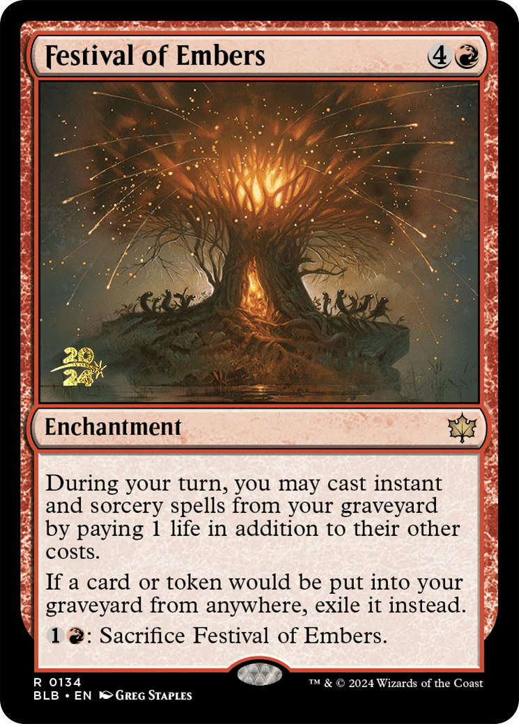 Festival of Embers [Bloomburrow Prerelease Promos] | Card Merchant Takapuna