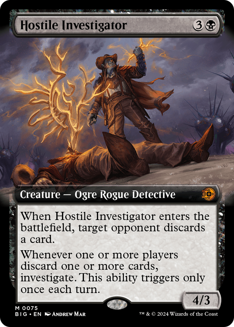Hostile Investigator (Extended Art) [Outlaws of Thunder Junction: The Big Score] | Card Merchant Takapuna