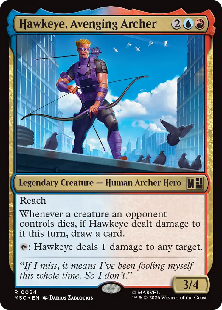 Hawkeye, Avenging Archer (Surge Foil) [Marvel Super Heroes Commander] | Card Merchant Takapuna