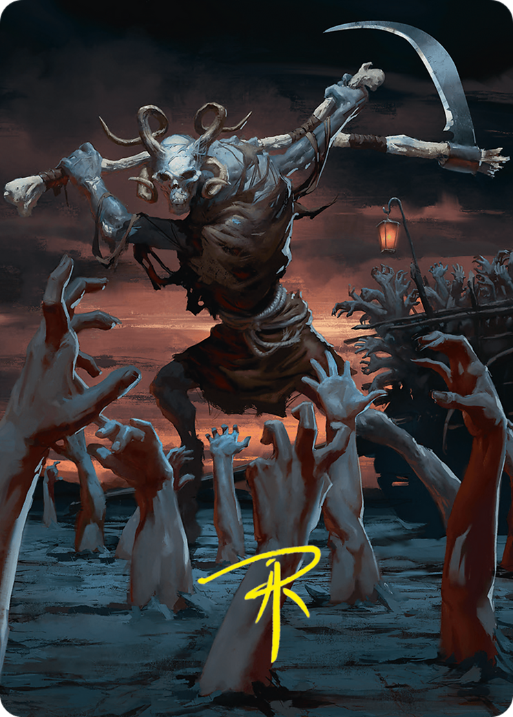 Blasphemous Edict Art Card (35/54) (Gold-Stamped Signature) [Foundations Art Series] | Card Merchant Takapuna