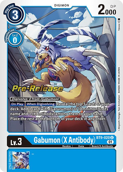 Gabumon (X Antibody) [BT9-020] [X Record Pre-Release Promos] | Card Merchant Takapuna