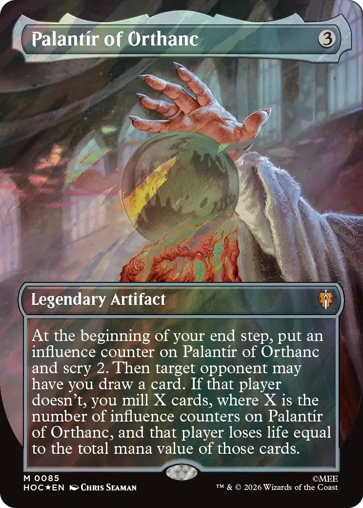 Palantir of Orthanc (Borderless) (Surge Foil) [The Hobbit: Eternal-Legal] | Card Merchant Takapuna