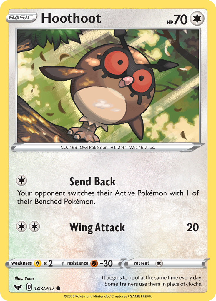 Hoothoot (143/202) [Sword & Shield: Base Set] | Card Merchant Takapuna