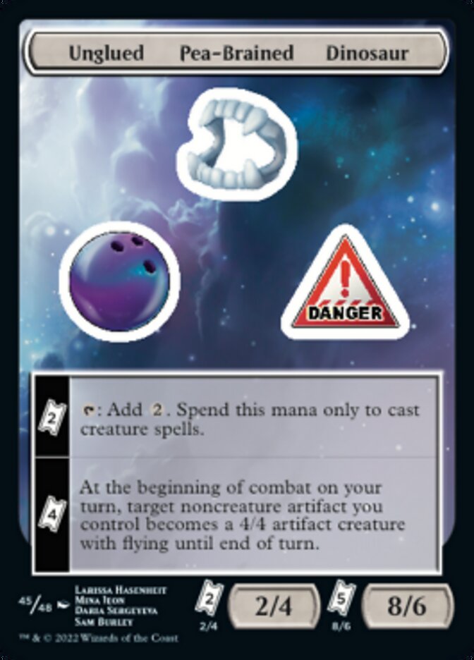 Unglued Pea-Brained Dinosaur [Unfinity Stickers] | Card Merchant Takapuna