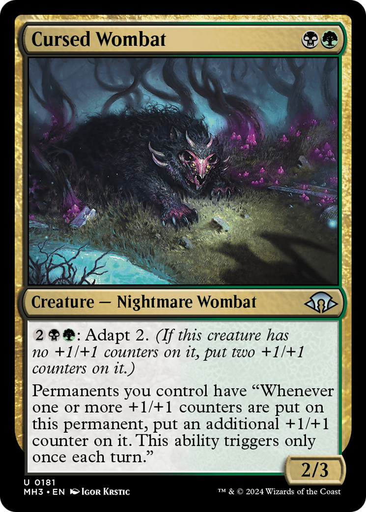 Cursed Wombat [Modern Horizons 3] | Card Merchant Takapuna