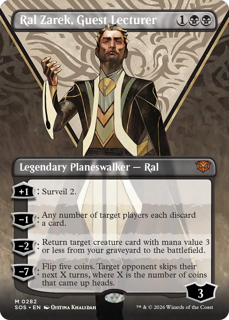 Ral Zarek, Guest Lecturer (Borderless) [Secrets of Strixhaven] | Card Merchant Takapuna