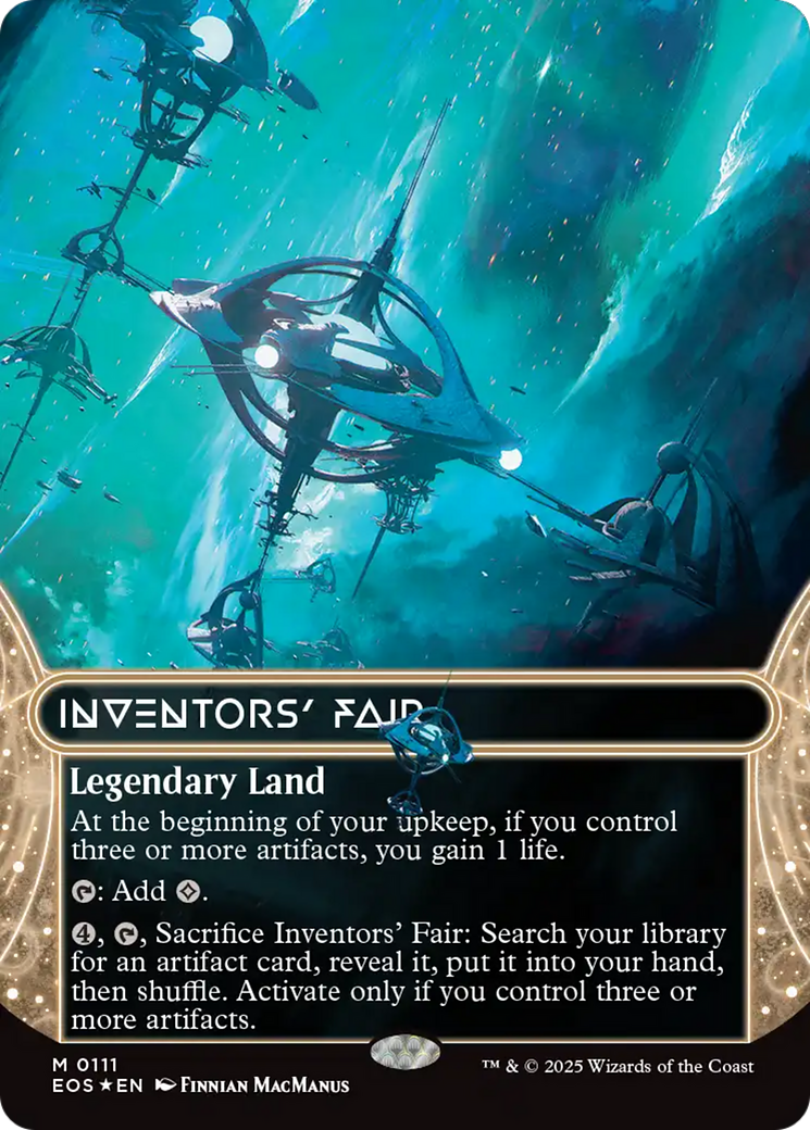 Inventors' Fair (0111) (Borderless) (Galaxy Foil) [Edge of Eternities: Stellar Sights] | Card Merchant Takapuna