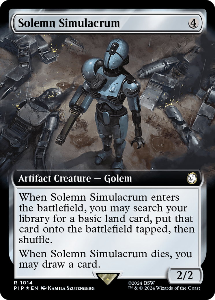Solemn Simulacrum (Extended Art) (Surge Foil) [Fallout] | Card Merchant Takapuna
